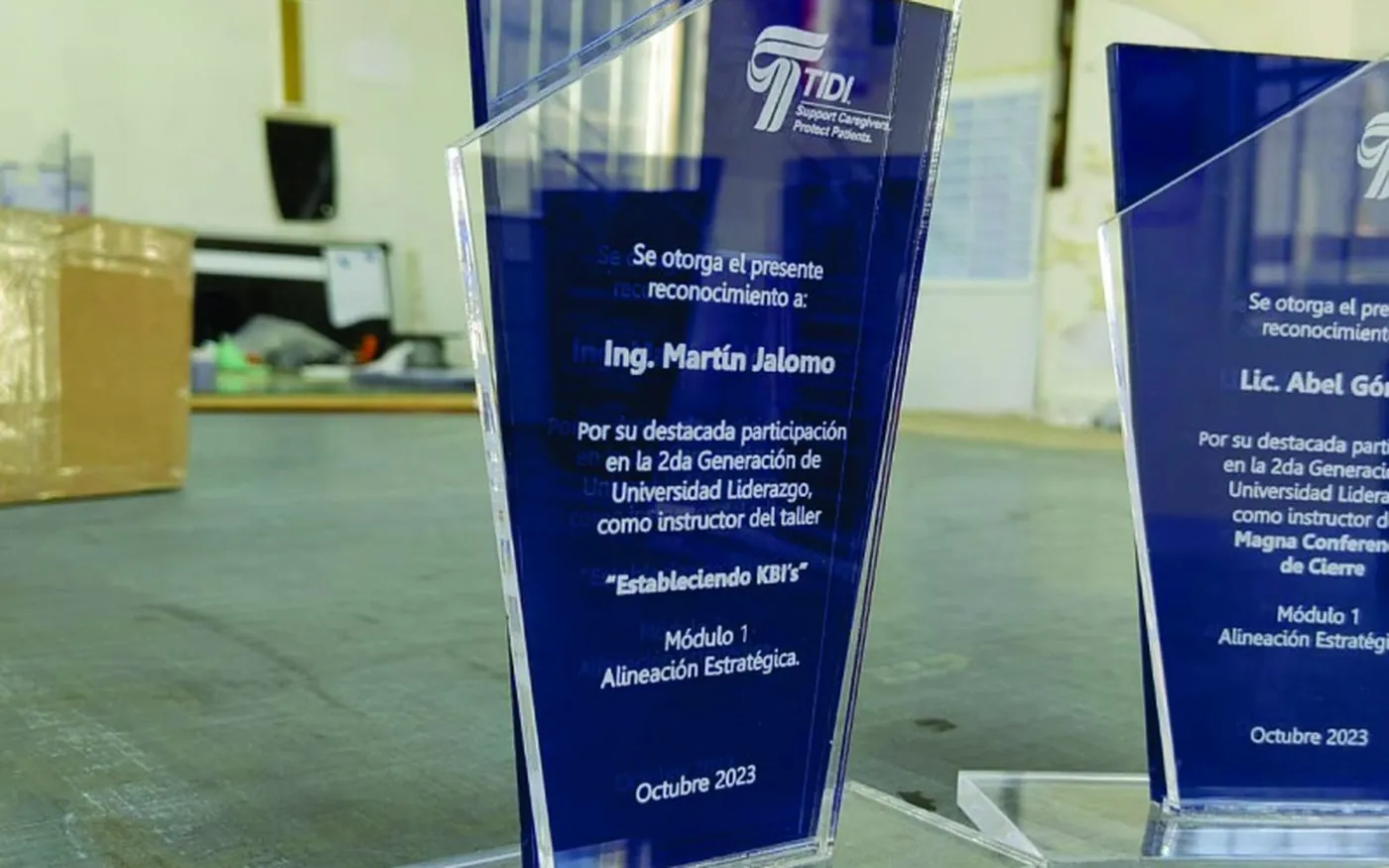 Engraved acrylic recognition awards made in Tijuana
