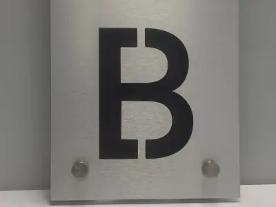 Brushed acrylic room number