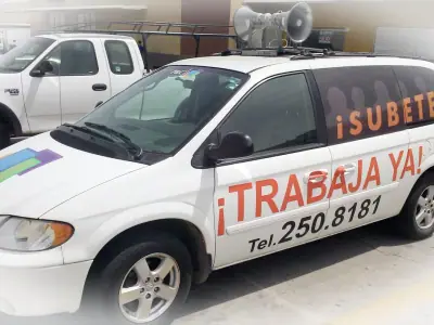 Advertising wrap on a recruitment van