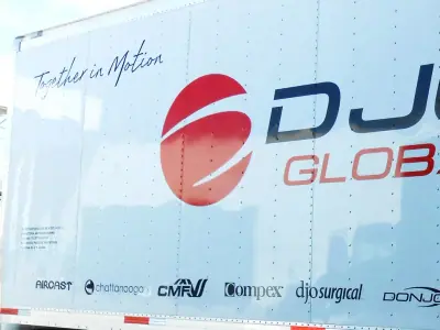 Full truck wrap with brand imagery · DJO Global