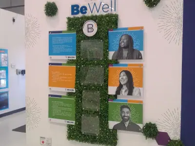 Printed wellness program wall · Belden