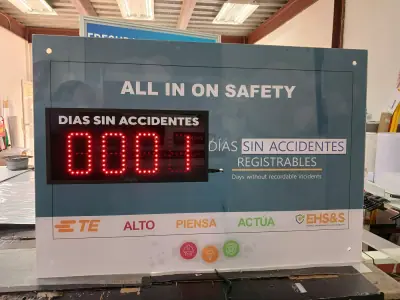 Days without accidents counter board