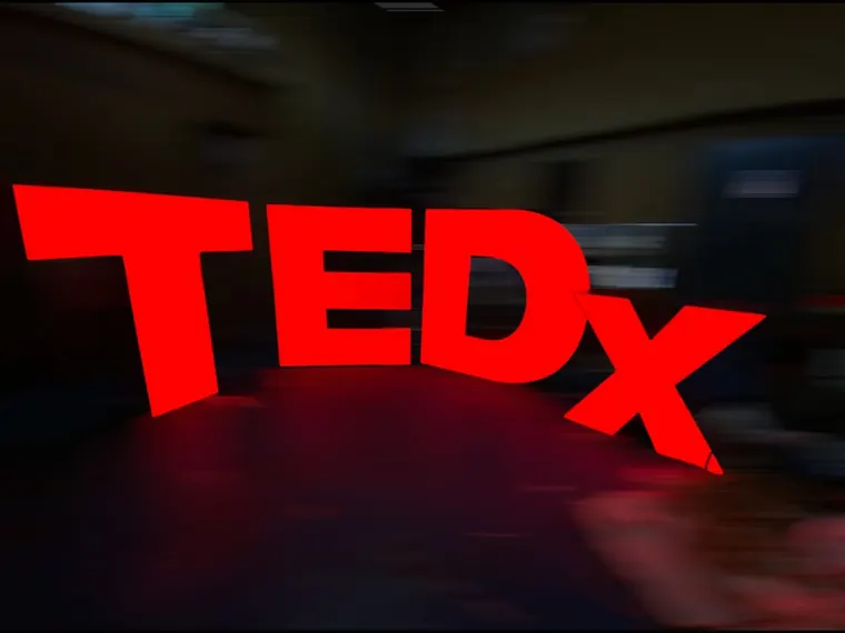 Letras corpóreas iluminadas para escenario TEDx · TEDx