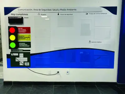 Safety board with an integrated traffic light
