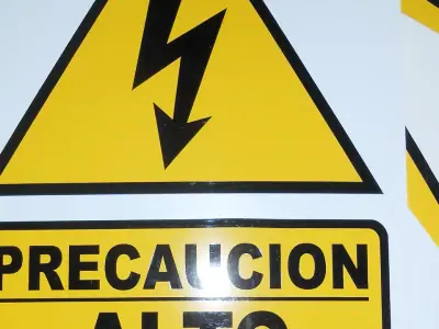 High voltage caution sign