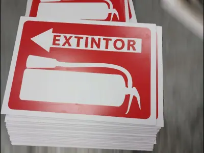 Fire extinguisher signs ready to install