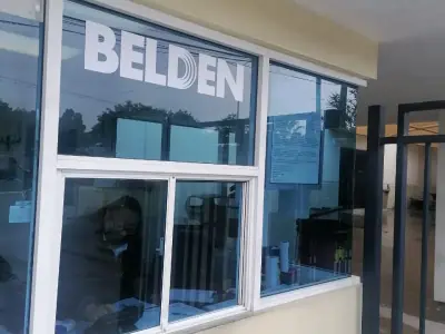 Storefront window graphics · Belden